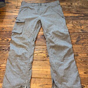 Burton Snow Pants Mens XL Grey Dryride Snow Pants Snowboarding Ski Cargo READ